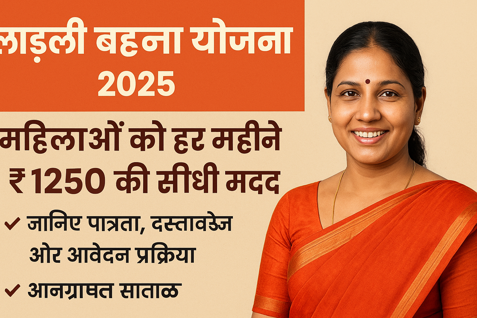 लाड़ली बहना योजना 2025: महिलाओं को हर महीने ₹1250 की सीधी मदद, जानिए पात्रता, दस्तावेज और आवेदन प्रक्रिया